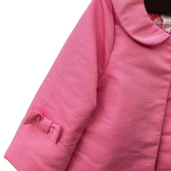 Tommy Bahama Girl’s Pink Dress Jacket Bow Accents One Button Closure NEW - Picture 4 of 9